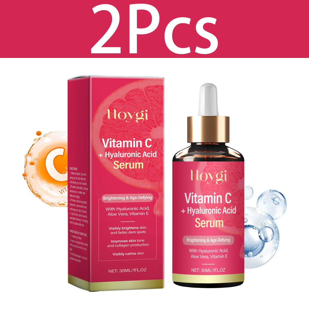 HOYGI Hyaluronic Acid Vitamin C Face Serum Moisturizing Repair Brightening Dull Skin Facial Essence Anti Aging Hydrating Cream