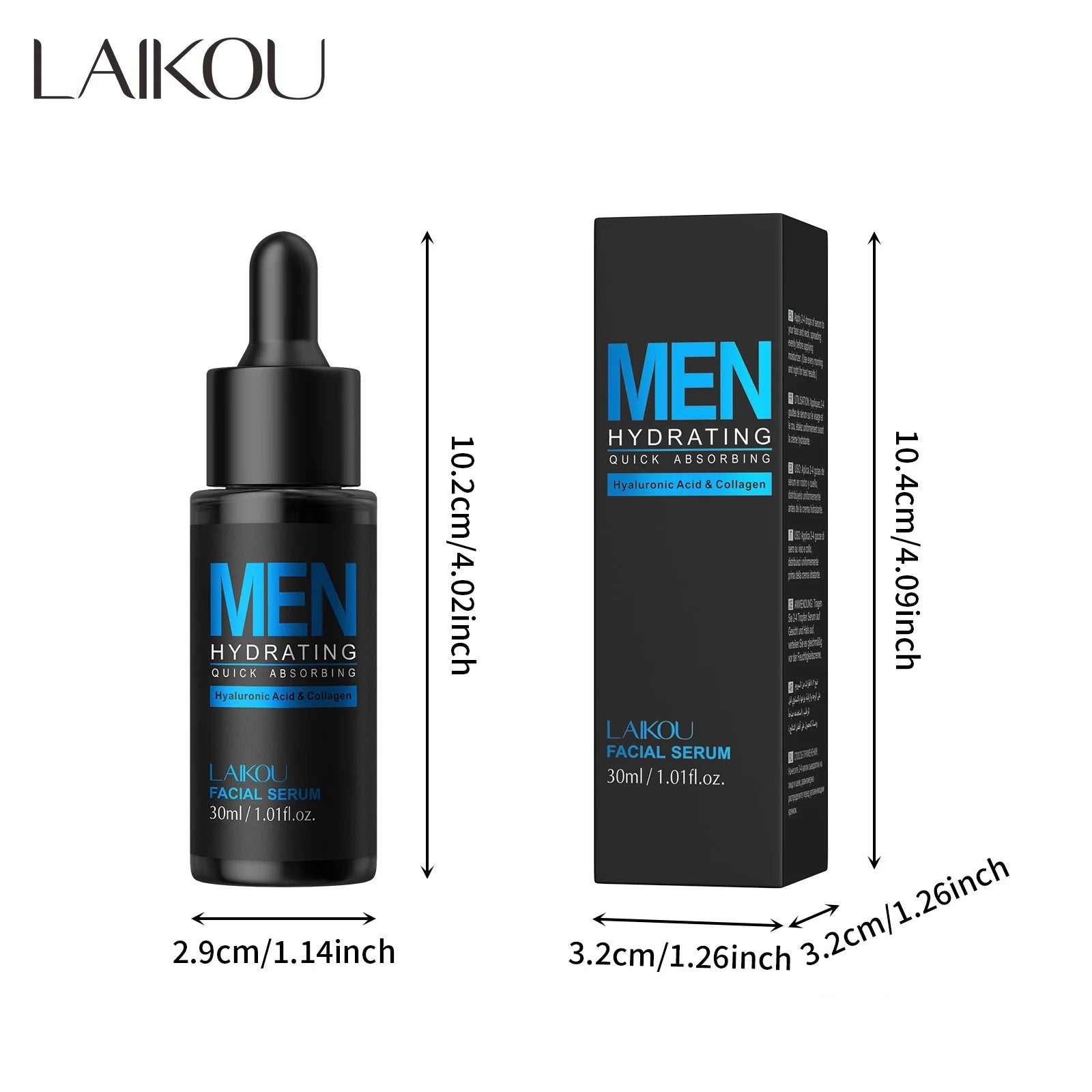 Mens 30ml Facial Serum Hydrating Oil Control Anti Aging Firming Brightens Skin Tone Hyaluronic Acid Essence Daily Skincare