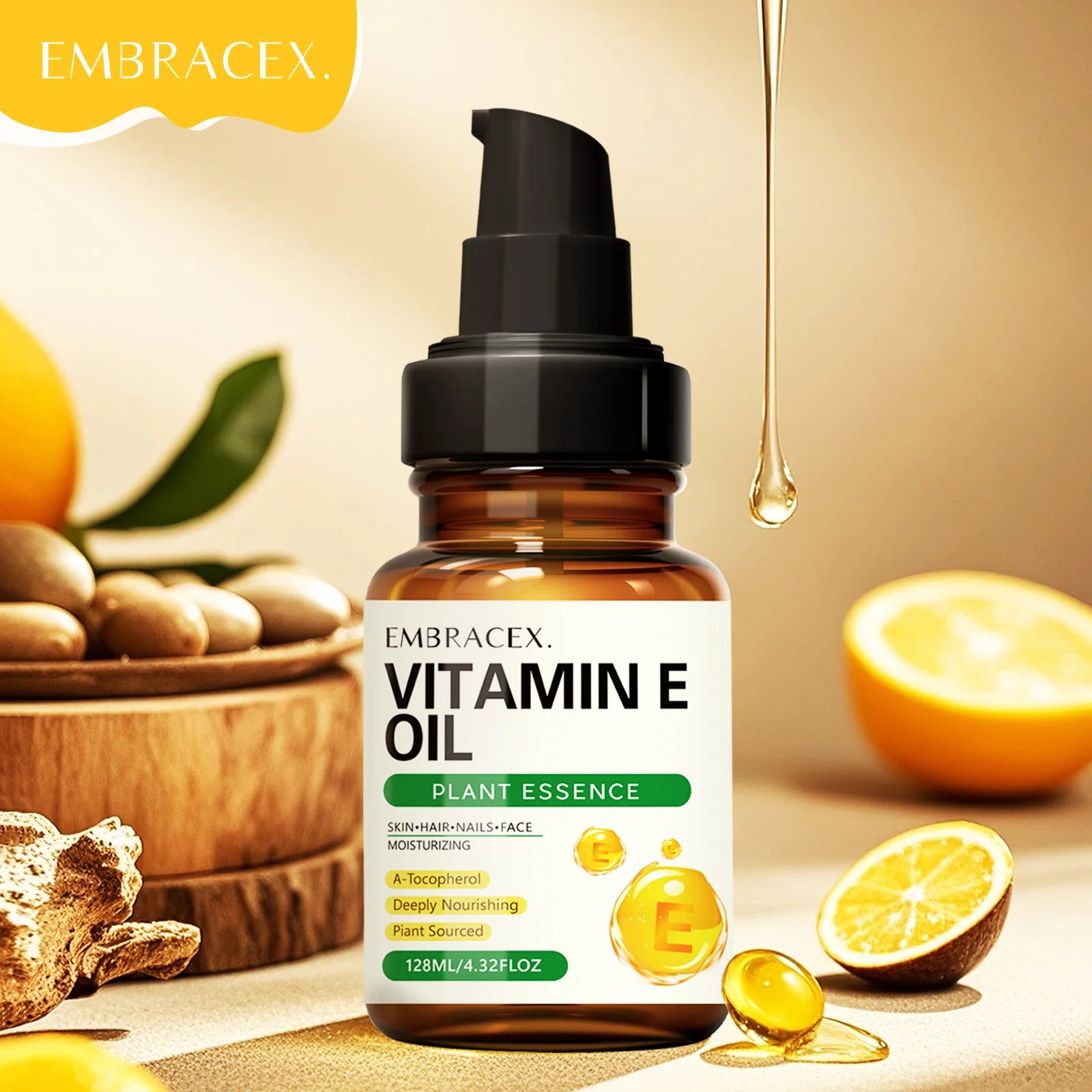 128ml Vitamin E oil Essential Oils Gift To Friends/Parents Skincare Haircare Nailcare Massage Oil Natural Ingredients