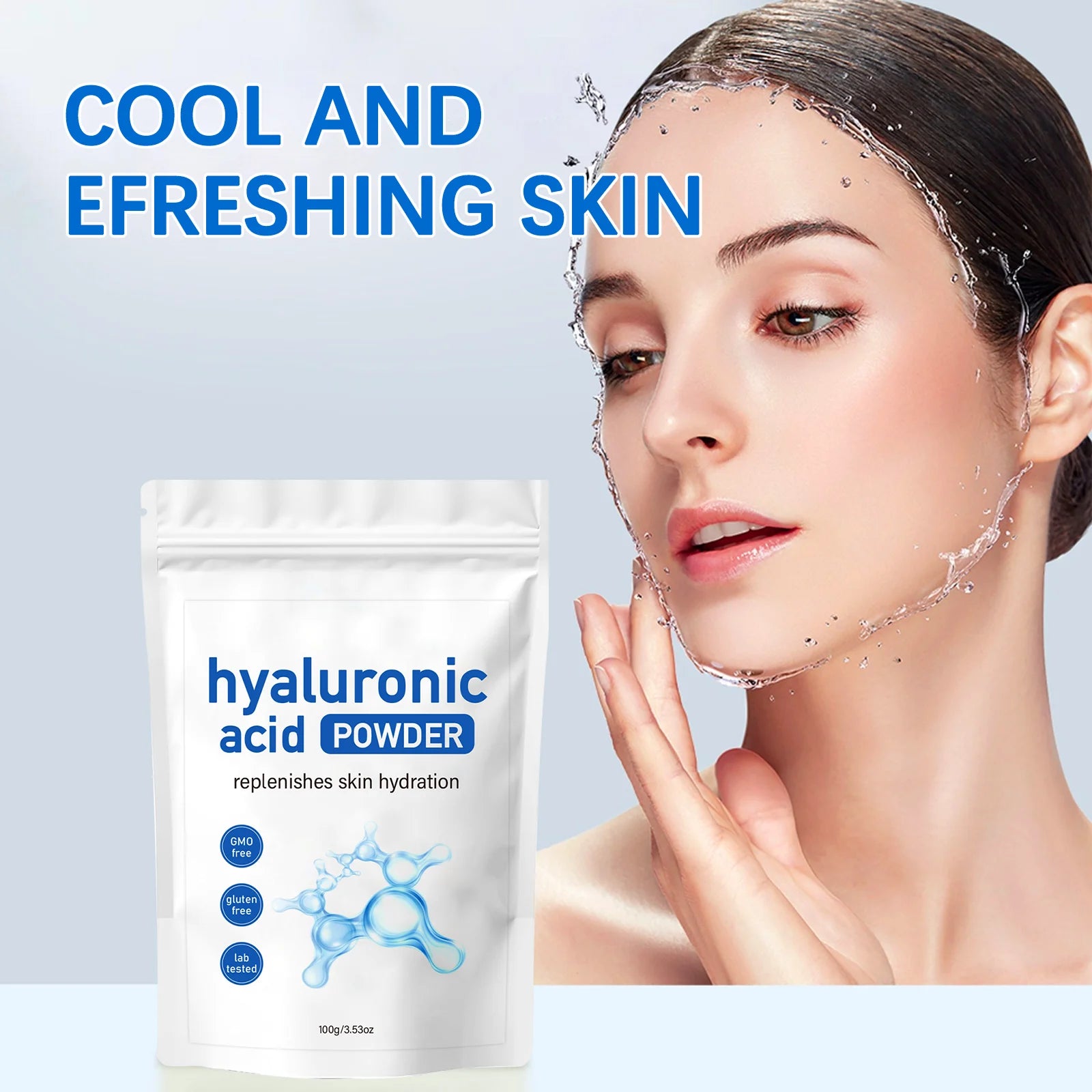 100g Hyaluronic Acid Mask Powder + Spoon Hydrating Smoothing Brighten Nourish Reduced Wrinkles Repairing Skin Barrier Face Mask