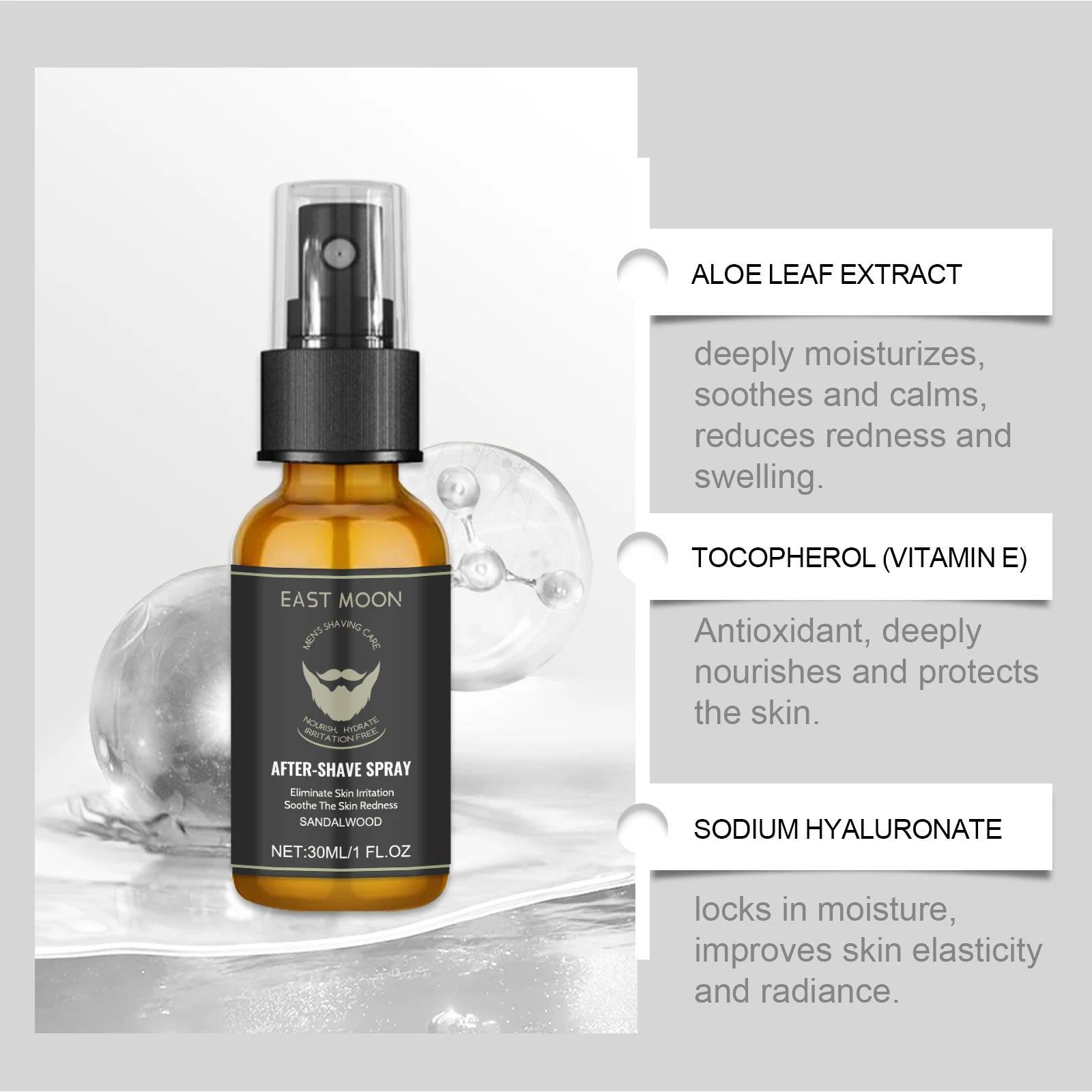 After Shaving Toner Spray For Men Post Shave Soothing Face Mist Deep Moisturizing Hydrate Groomed Repair Dry Damaged Beard Care