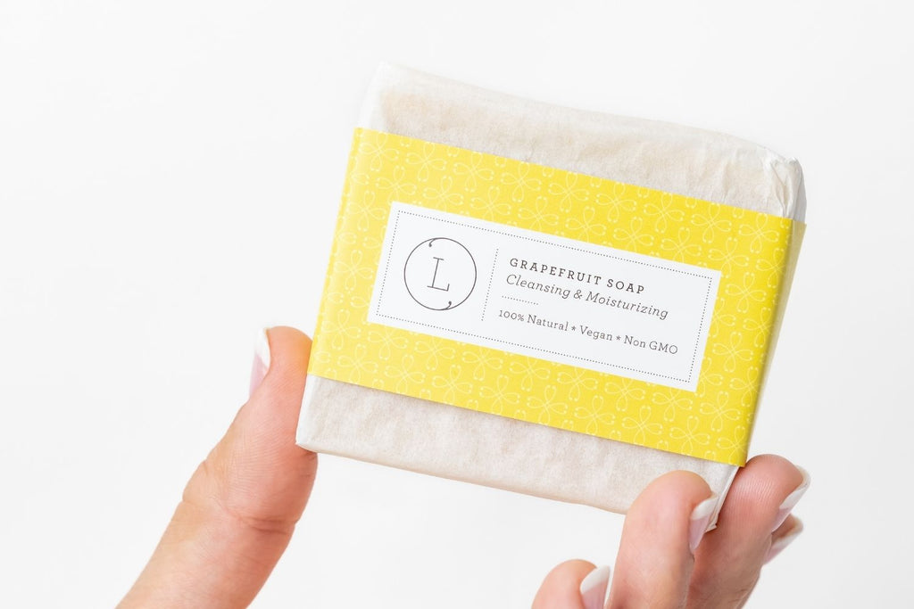 2x Natural Handmade Soap Bar, Pink Grapefruit Soap
