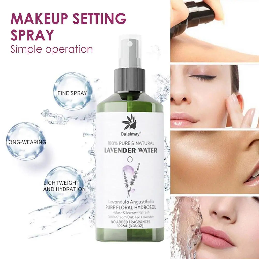 Lavender Floral Water 3.4 Fl Oz Organic Pure Natural Lavender Water Hydrosol for Hydration Hydrating Face Mist Facial Toner Mo