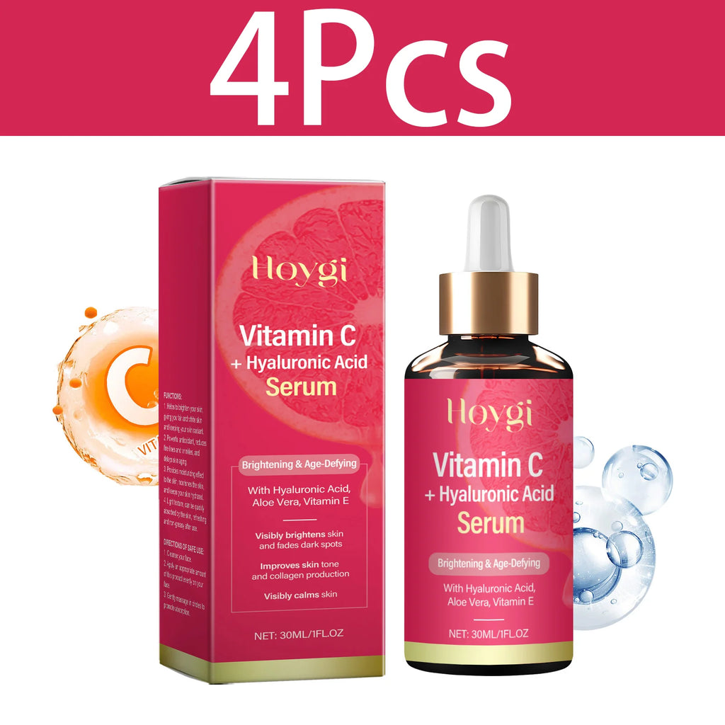 HOYGI Hyaluronic Acid Vitamin C Face Serum Moisturizing Repair Brightening Dull Skin Facial Essence Anti Aging Hydrating Cream