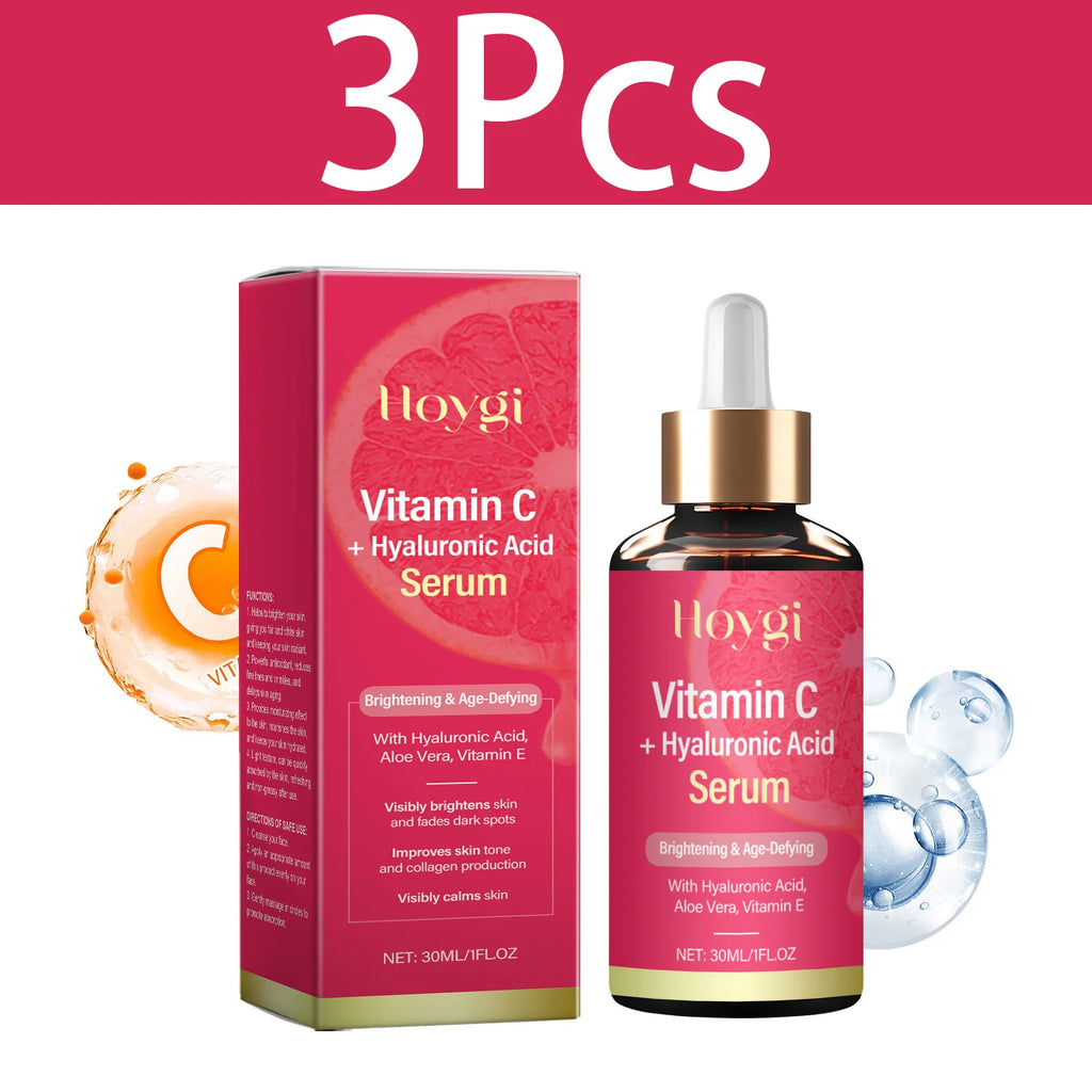 HOYGI Hyaluronic Acid Vitamin C Face Serum Moisturizing Repair Brightening Dull Skin Facial Essence Anti Aging Hydrating Cream