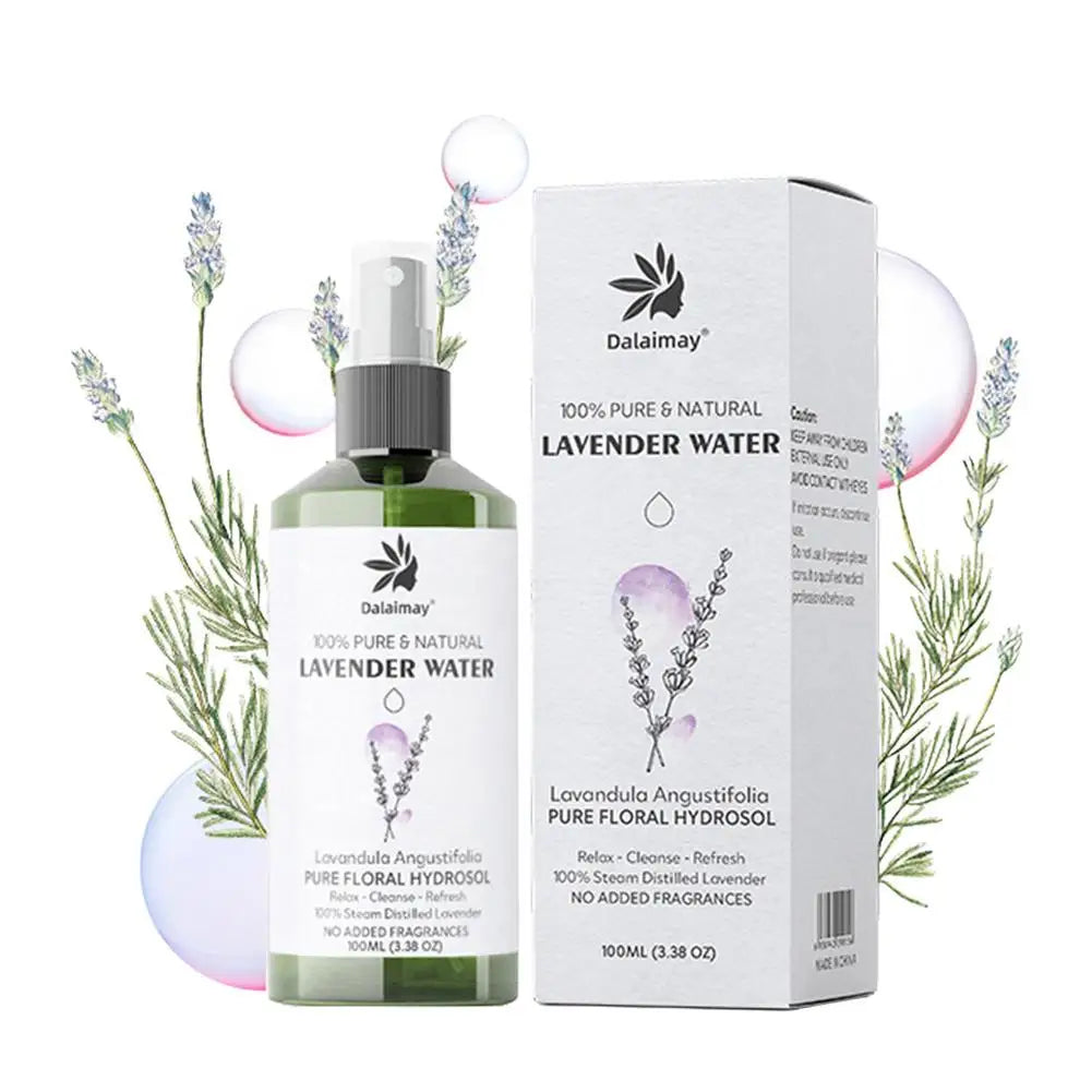 Lavender Floral Water 3.4 Fl Oz Organic Pure Natural Lavender Water Hydrosol for Hydration Hydrating Face Mist Facial Toner Mo